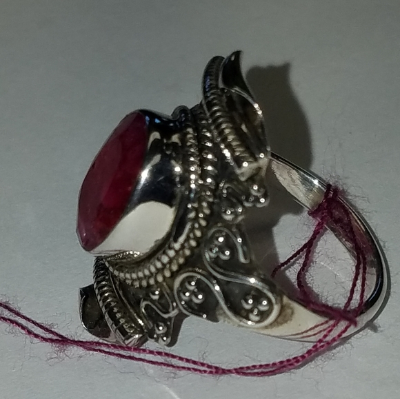 New Sterling Silver Ruby Ring - Picture 4 of 7